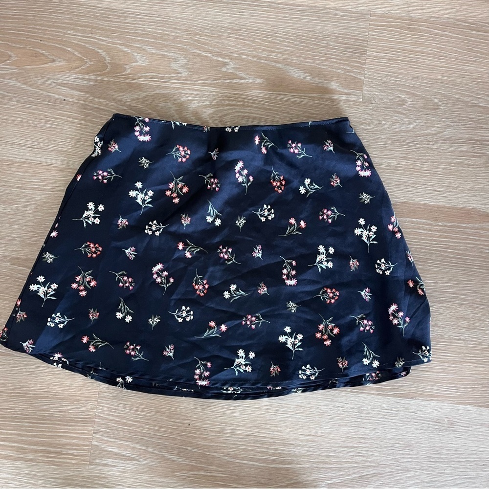Silky black floral skirt from no boundaries